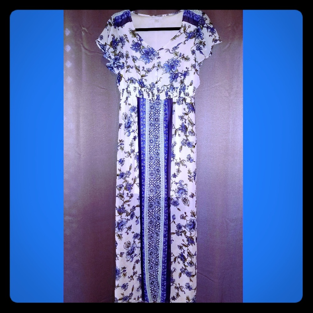 NY&C Floral Blue Maxi Dress